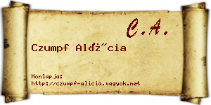 Czumpf Alícia névjegykártya